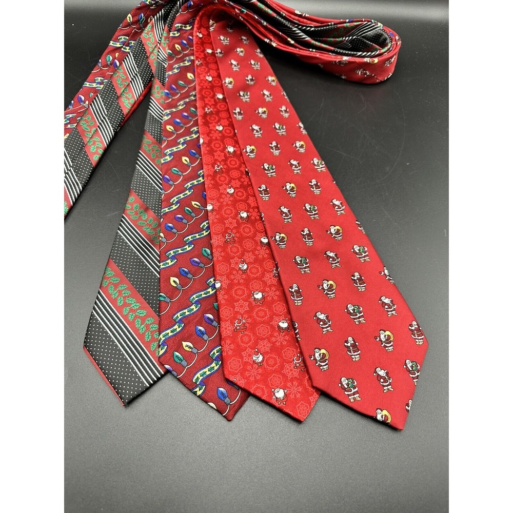 Hallmark Holiday Traditions Christmas Neck Tie ~ Mixed Lot Of 4